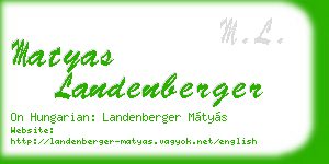 matyas landenberger business card
